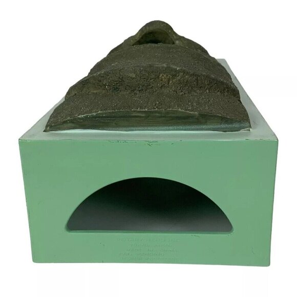 Tissue Box Cover Holder Easter Island Moai Tiki Head Dum Dum Green Rotary Hero - Picture 3 of 8